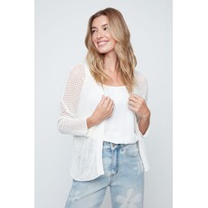 RENUAR RENUAR 26E VESTE TRICOT AJOURE CREME