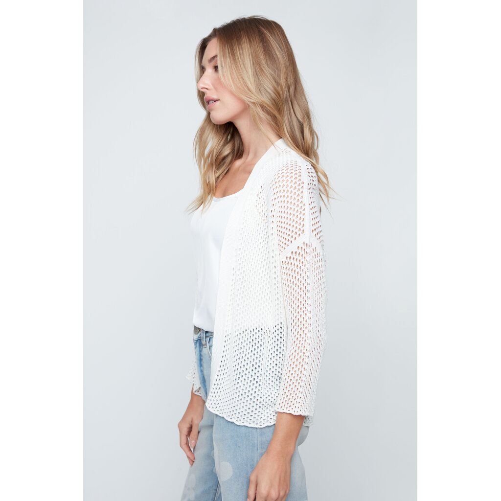 RENUAR RENUAR 26E VESTE TRICOT AJOURE CREME