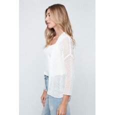 RENUAR RENUAR 26E VESTE TRICOT AJOURE CREME