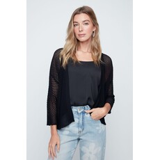 RENUAR RENUAR 26E VESTE TRICOT AJOURE NOIR