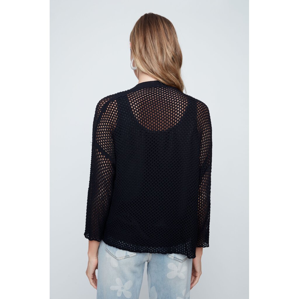 RENUAR RENUAR 26E VESTE TRICOT AJOURE NOIR