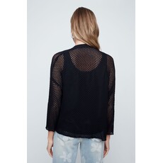 RENUAR RENUAR 26E VESTE TRICOT AJOURE NOIR