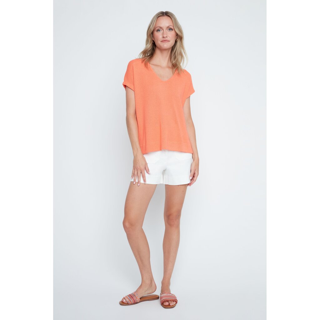 RENUAR RENUAR 26E TOP TRICOT CARRE MANCHES COURTES SORBET