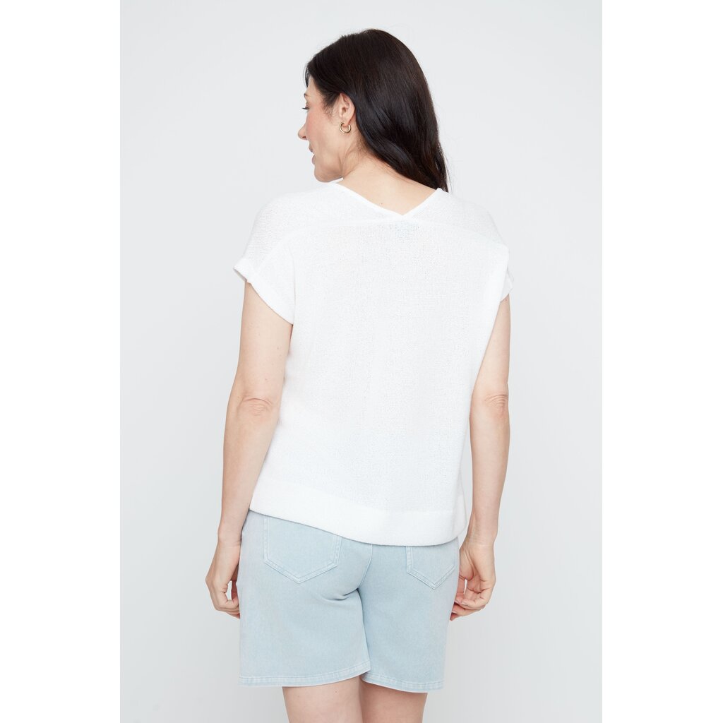 RENUAR RENUAR 26E TOP TRICOT CARRE MANCHES COURTES CREME