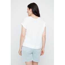 RENUAR RENUAR 26E TOP TRICOT CARRE MANCHES COURTES CREME