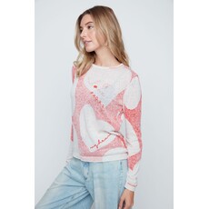 RENUAR RENUAR 26E TOP TRICOT LEGER COEURS SCARLET COMBO