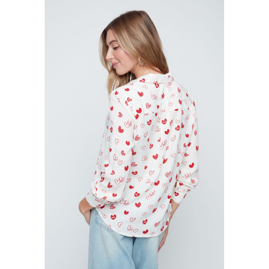 RENUAR RENUAR 26E BLOUSE COEURS SCARLET COMBO