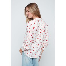 RENUAR RENUAR 26E BLOUSE COEURS SCARLET COMBO