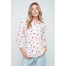 RENUAR RENUAR 26E BLOUSE COEURS SCARLET COMBO
