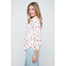 RENUAR RENUAR 26E BLOUSE COEURS SCARLET COMBO