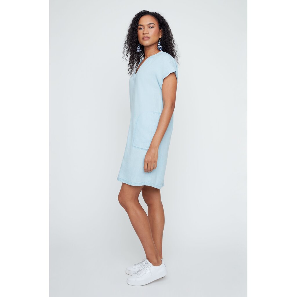 RENUAR RENUAR 26E ROBE COURTE COL V CHAMBRAY