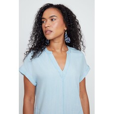 RENUAR RENUAR 26E ROBE COURTE COL V CHAMBRAY
