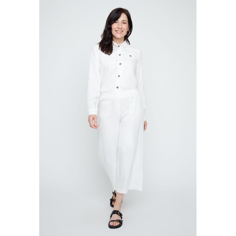 RENUAR RENUAR 26E CHEMISE CROP POCHES CREME