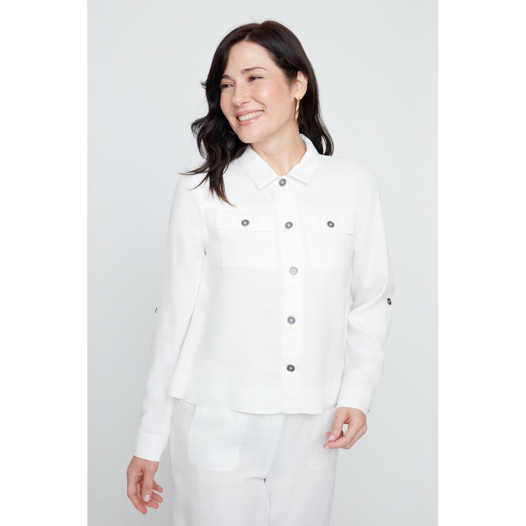 RENUAR RENUAR 26E CHEMISE CROP POCHES CREME