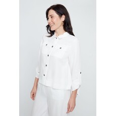 RENUAR RENUAR 26E CHEMISE CROP POCHES CREME