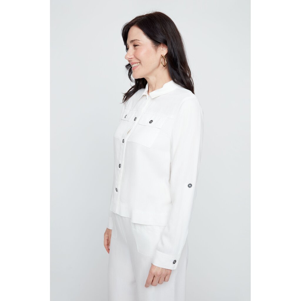 RENUAR RENUAR 26E CHEMISE CROP POCHES CREME