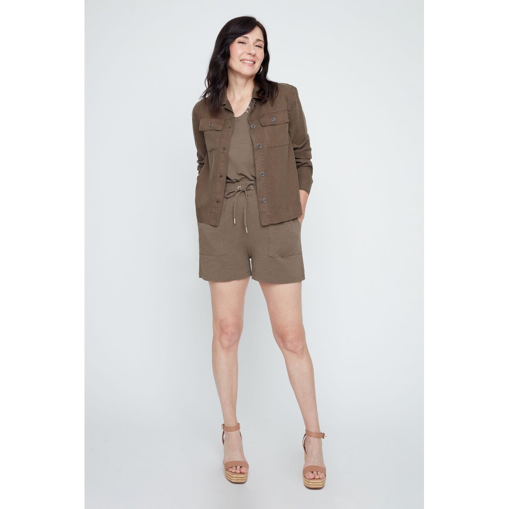 RENUAR RENUAR 26E CHEMISE CROP POCHES KAKI