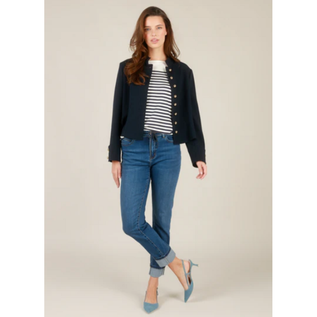 YEST YEST 26E VESTE ILSE NAVY BOUTONS DORES