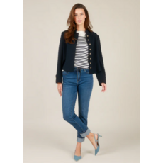 YEST YEST 26E VESTE ILSE GROS BOUTONS NAVY/BLANC