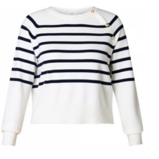 YEST YEST 26E TRICOT IBBIE BOUTONS RAYURES CREME/BLEU