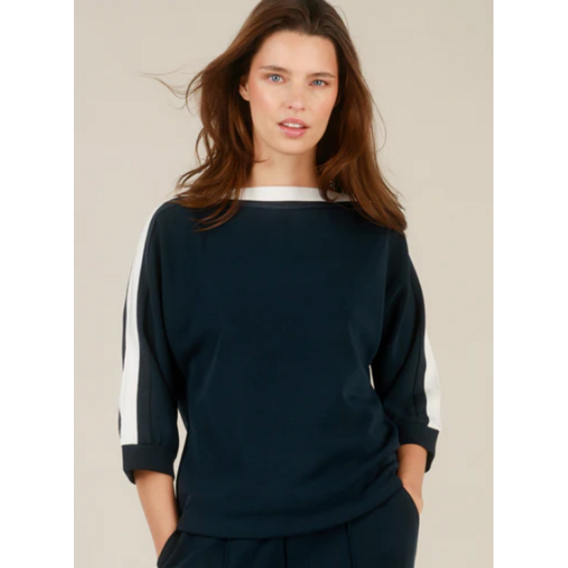 YEST YEST 26E TOP INAYA COL BATEAU LIGNE NAVY/BLANC