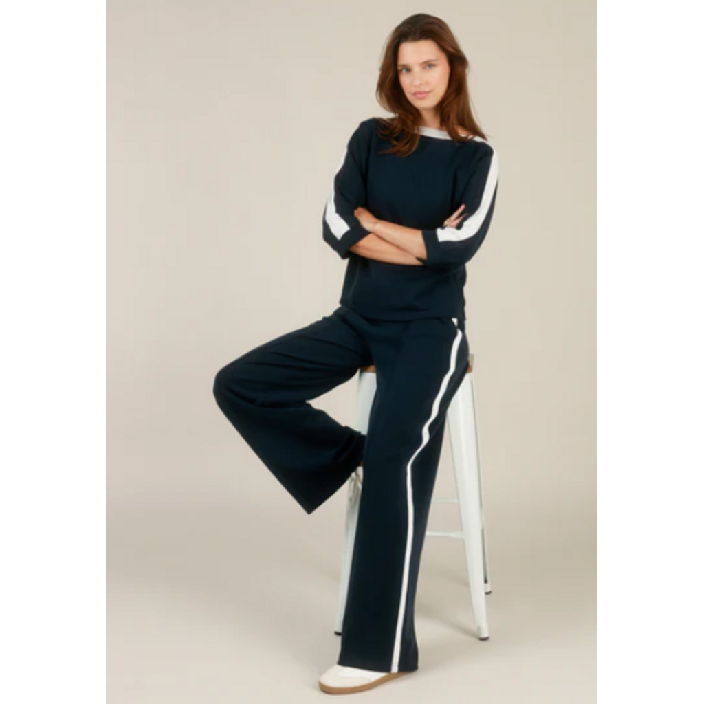 YEST YEST 26E TOP INAYA COL BATEAU LIGNE NAVY/BLANC