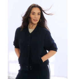 YEST YEST 26E BLOUSON IEVA POIGNET RAYE NAVY/BLANC