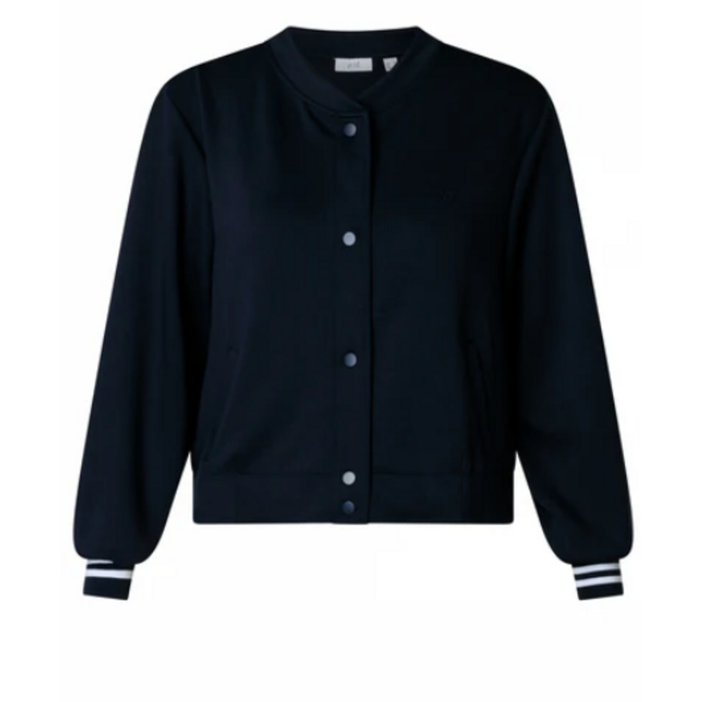YEST YEST 26E CARDIGAN IEVA POIGNET RAYE NAVY/BLANC