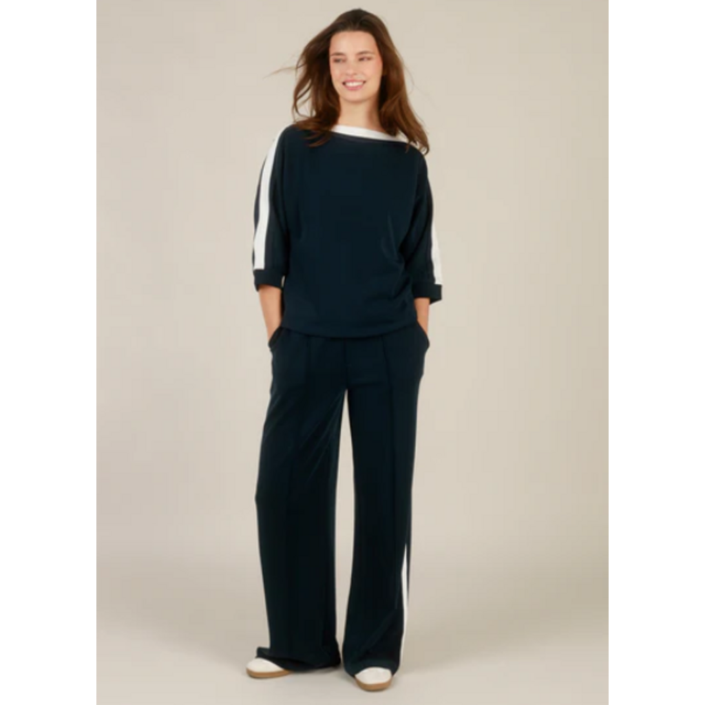 YEST YEST 26E PANT ILMA LIGNE SUR COTE NAVY/BLANC