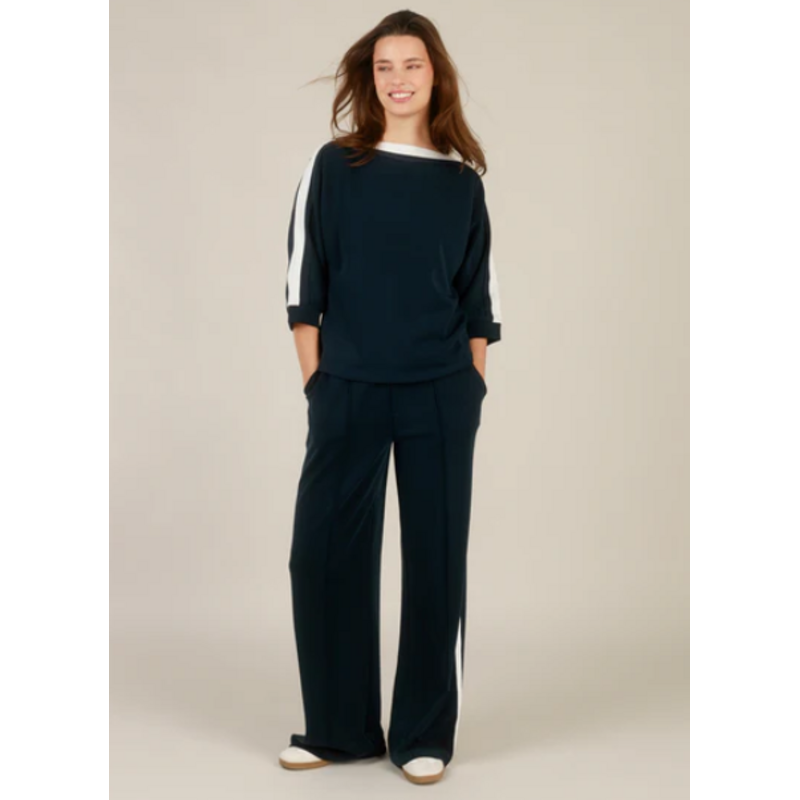 YEST YEST 26E PANT ILMA LIGNE SUR COTE NAVY/BLANC