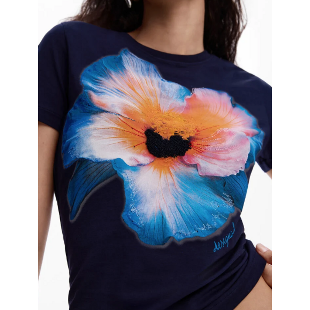 DESIGUAL DESIGUAL 26E TSHIRT ESTOCOLMO FLEUR TEXTURE NAVY