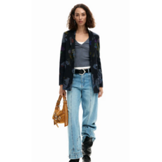 DESIGUAL DESIGUAL 26E BLAZER LUCSON MOTIF FLORAL NOIR