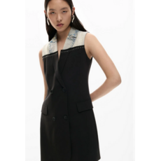 DESIGUAL DESIGUAL 26E VESTE LONGUE POTTER S MANCHE JEAN/NOIR