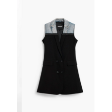 DESIGUAL DESIGUAL 26E VESTE LONGUE POTTER S MANCHE JEAN/NOIR