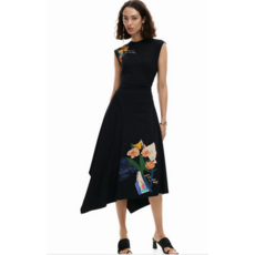 DESIGUAL DESIGUAL 26E ROBE LEYTER S MANCHE FLEURS NOIR