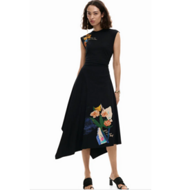 DESIGUAL DESIGUAL 26E ROBE LEYTER S MANCHE FLEURS NOIR