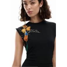 DESIGUAL DESIGUAL 26E ROBE LEYTER S MANCHE FLEURS NOIR