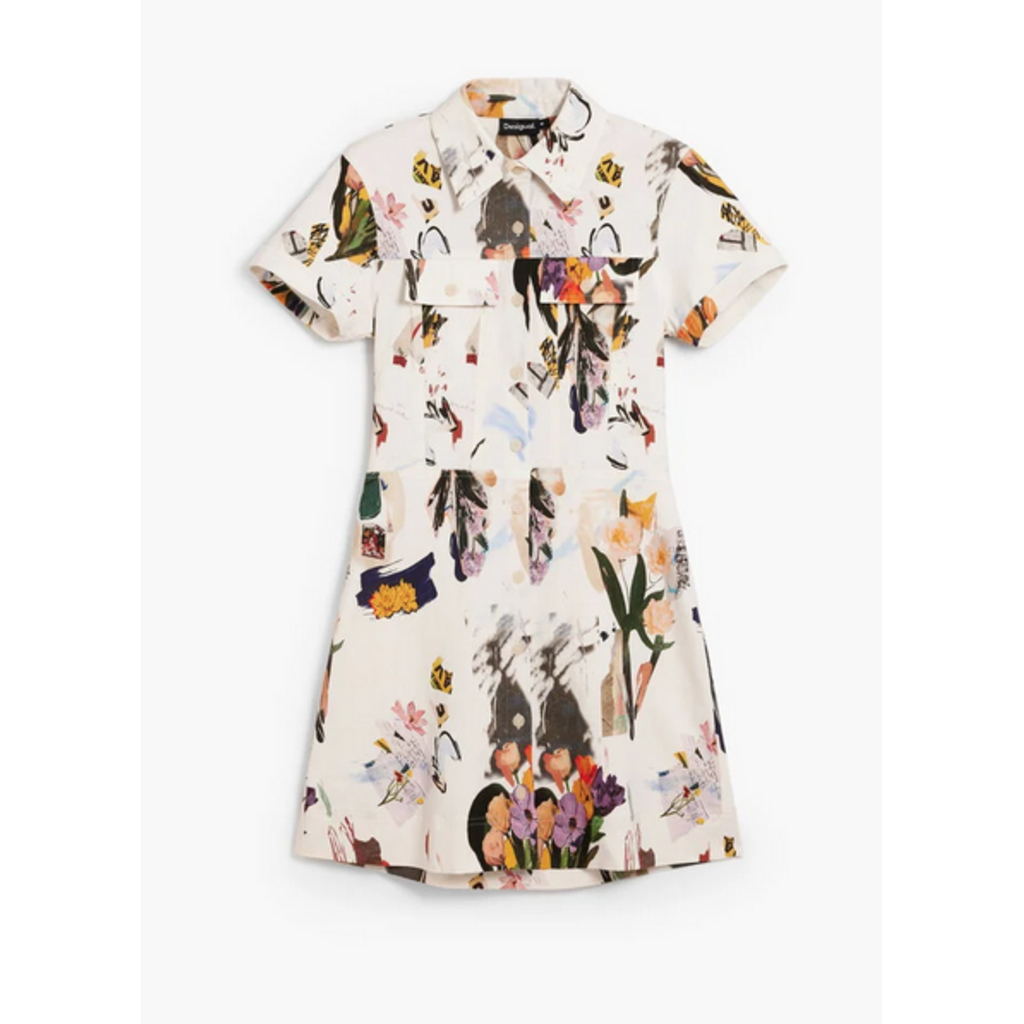 DESIGUAL DESIGUAL 26E ROBE CHEMISE M COURTE FLORAL CREME