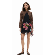 DESIGUAL DESIGUAL 26E ROBE COURTE NALA S MANCHE VOILE NOIR