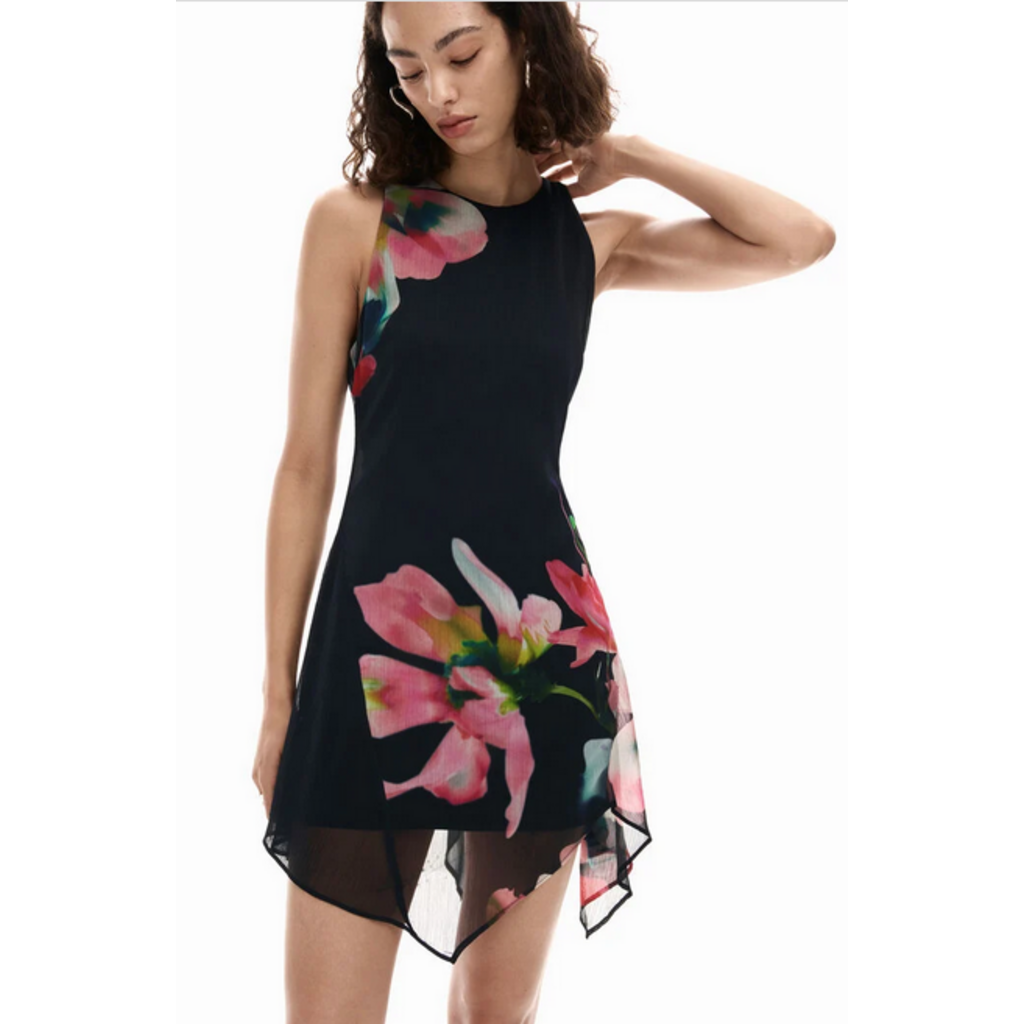 DESIGUAL DESIGUAL 26E ROBE COURTE NALA S MANCHE VOILE NOIR