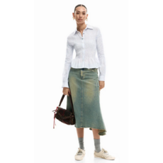 DESIGUAL DESIGUAL 26E CHEMISE MURI BAS A VOLANTS BLEU/BLANC