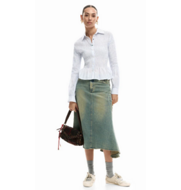 DESIGUAL DESIGUAL 26E CHEMISE MURI BAS A VOLANTS BLEU/BLANC