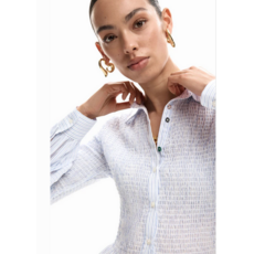 DESIGUAL DESIGUAL 26E CHEMISE MURI BAS A VOLANTS BLEU/BLANC