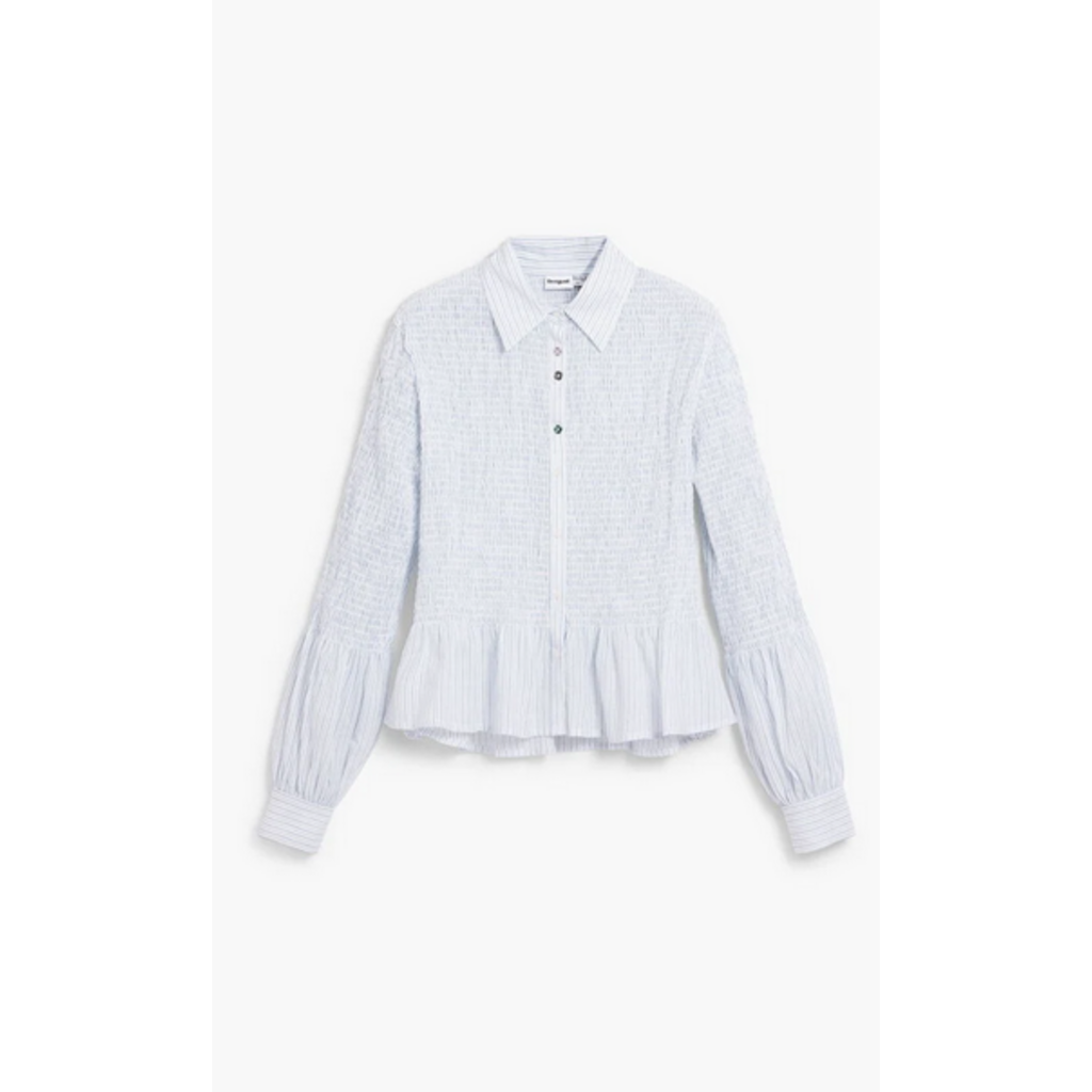 DESIGUAL DESIGUAL 26E CHEMISE MURI BAS A VOLANTS BLEU/BLANC
