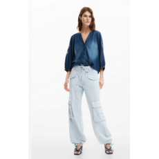 DESIGUAL DESIGUAL 26E BLOUSE BRODERIE MANCHE 3/4 CHAMBRAY