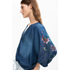 DESIGUAL DESIGUAL 26E BLOUSE BRODERIE MANCHE 3/4 CHAMBRAY