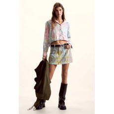 DESIGUAL DESIGUAL 26E BLOUSE CROP CORDON FLEURS ROSE