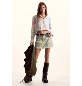 DESIGUAL DESIGUAL 26E BLOUSE CROP CORDON FLEURS ROSE