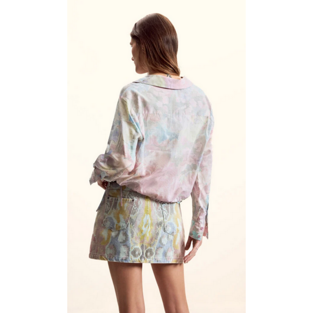 DESIGUAL DESIGUAL 26E BLOUSE CROP CORDON FLEURS ROSE