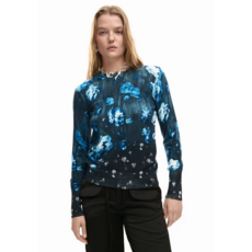 DESIGUAL DESIGUAL 26E TOP FARGO FLEURS BLEU/NOIR